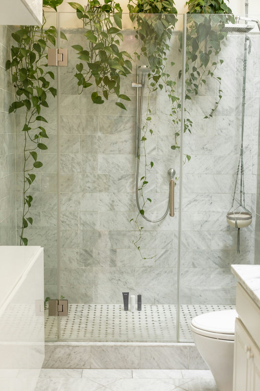Modern glass shower stall — thermostatic shower valve guide